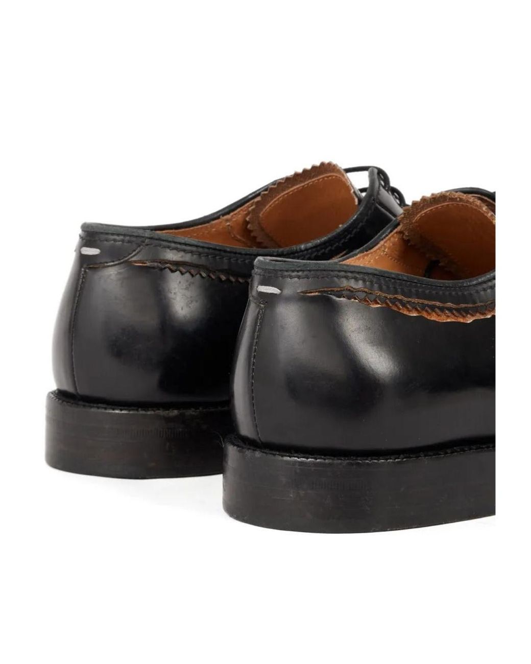 Maison Margiela Brown Cut Round Toe Lace-Up Shoes