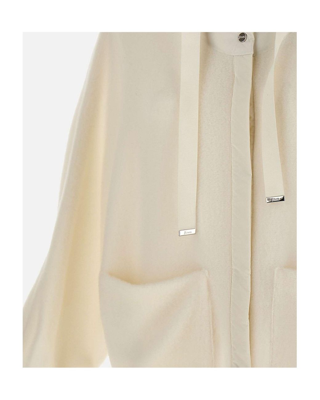 Herno Natural Oversized Zip-Up Hooded Jacket