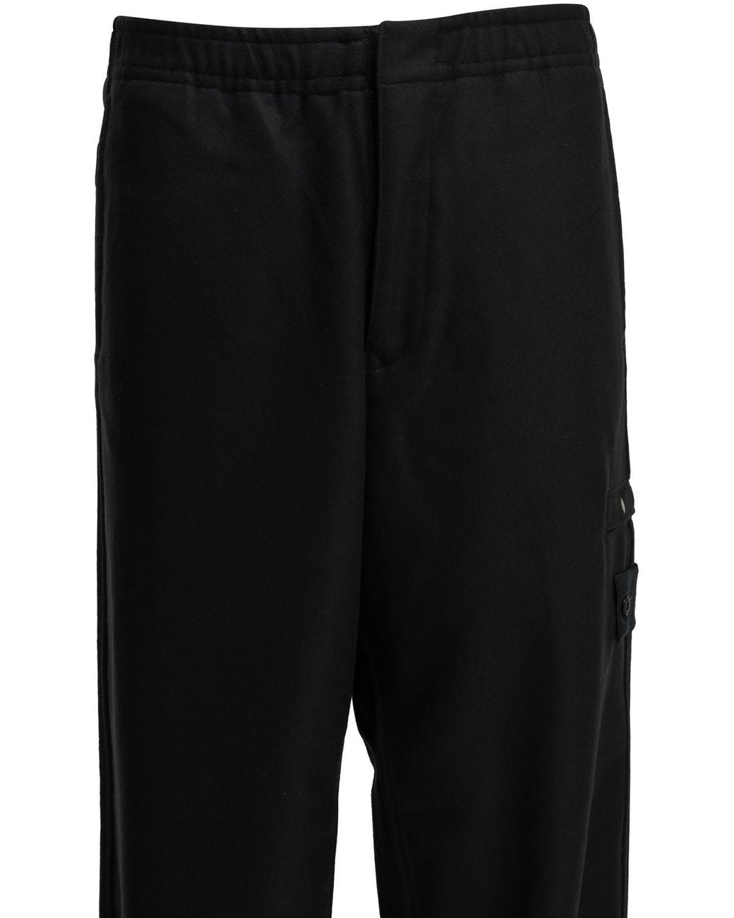 Stone Island Black Ghost Cuffed Trousers for men