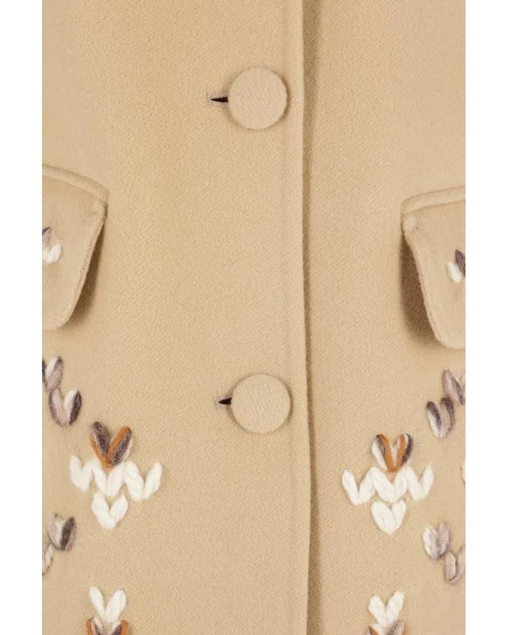 Ermanno Scervino Natural Single-Breasted Coat