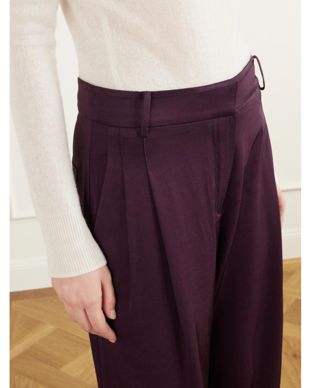 Proenza Schouler Purple Aria Twill Wide-Leg Trousers