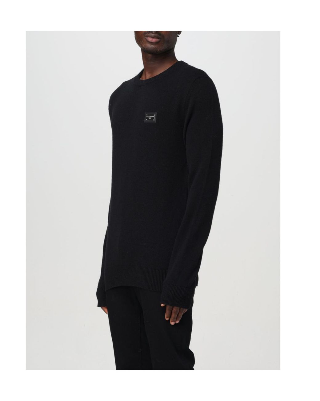 Dolce & Gabbana Black Round Neck Sweater for men