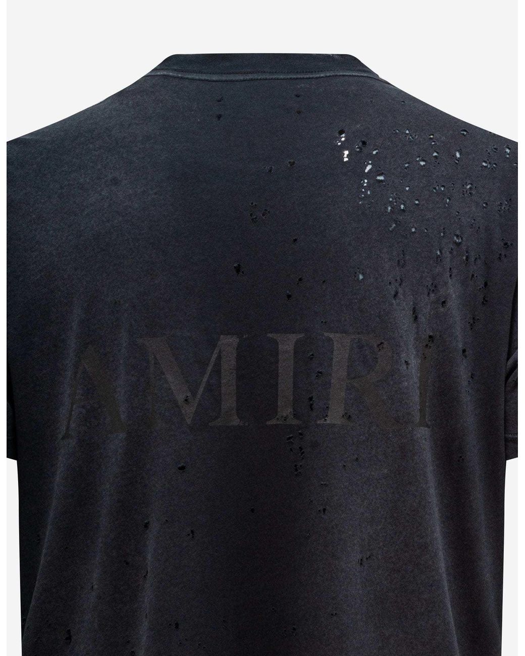 Amiri Black Logo Printed Crewneck T-Shirt for men