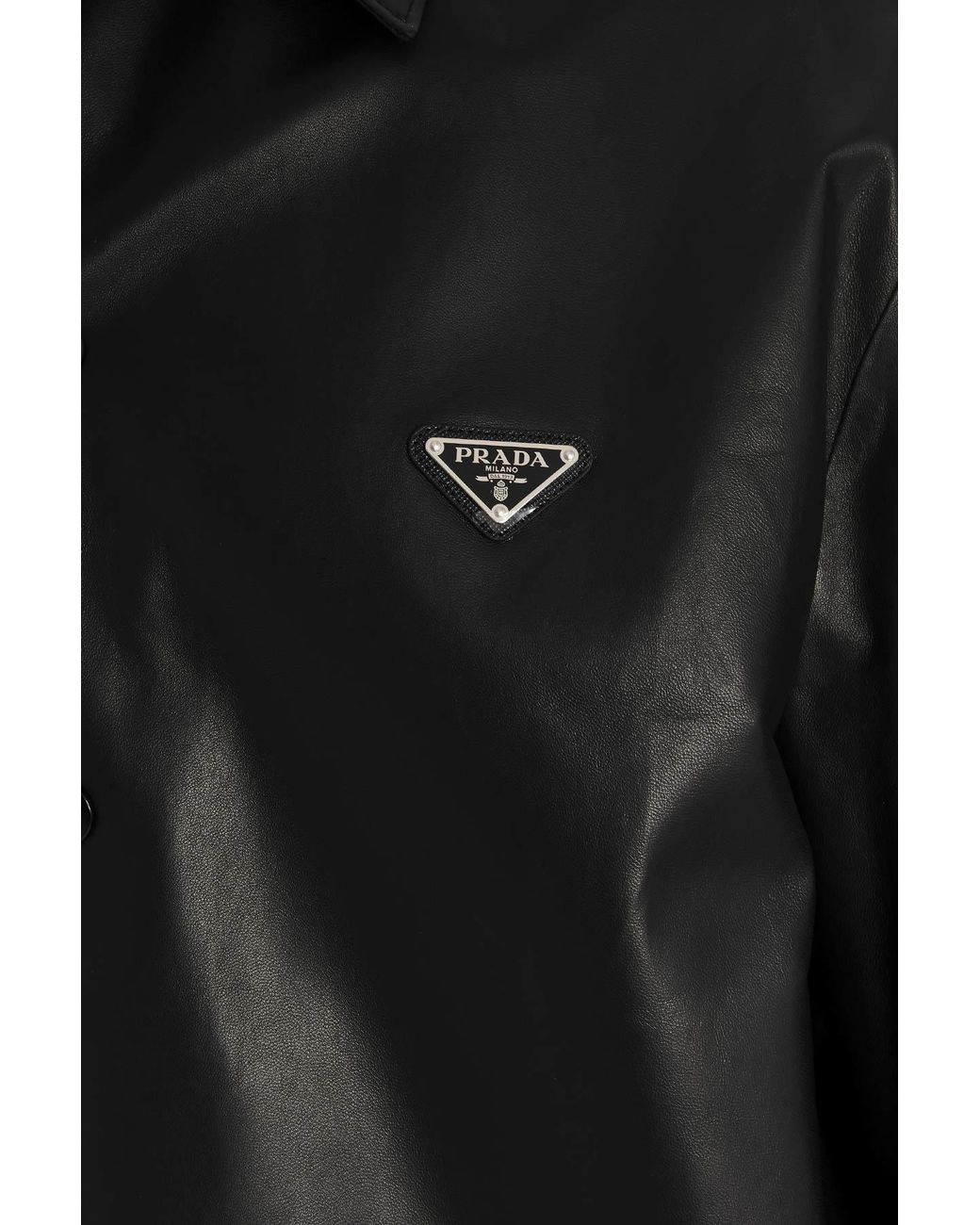 Prada Black Nappa Leather Shirt for men