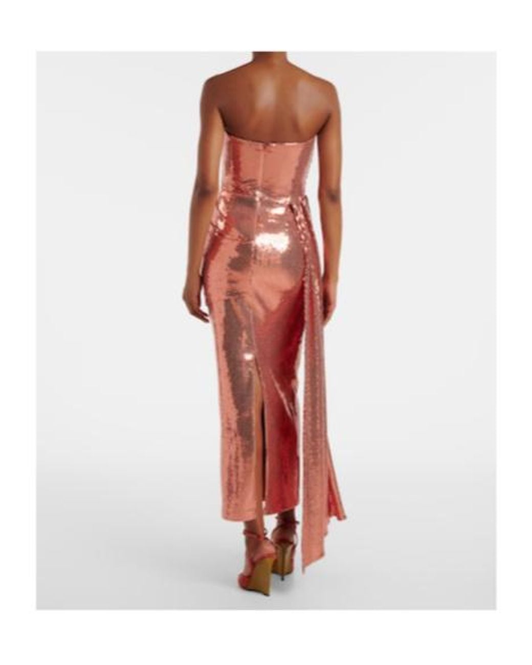 Alex Perry Red Draped Sequined Corset Dress