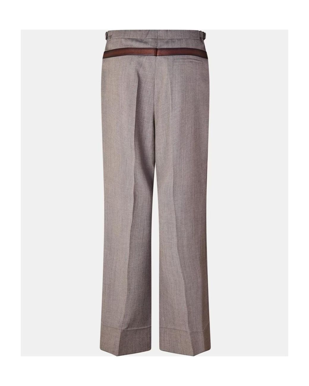 Prada Gray Trompe-L'Oeil High-Waisted Wide-Leg Pants