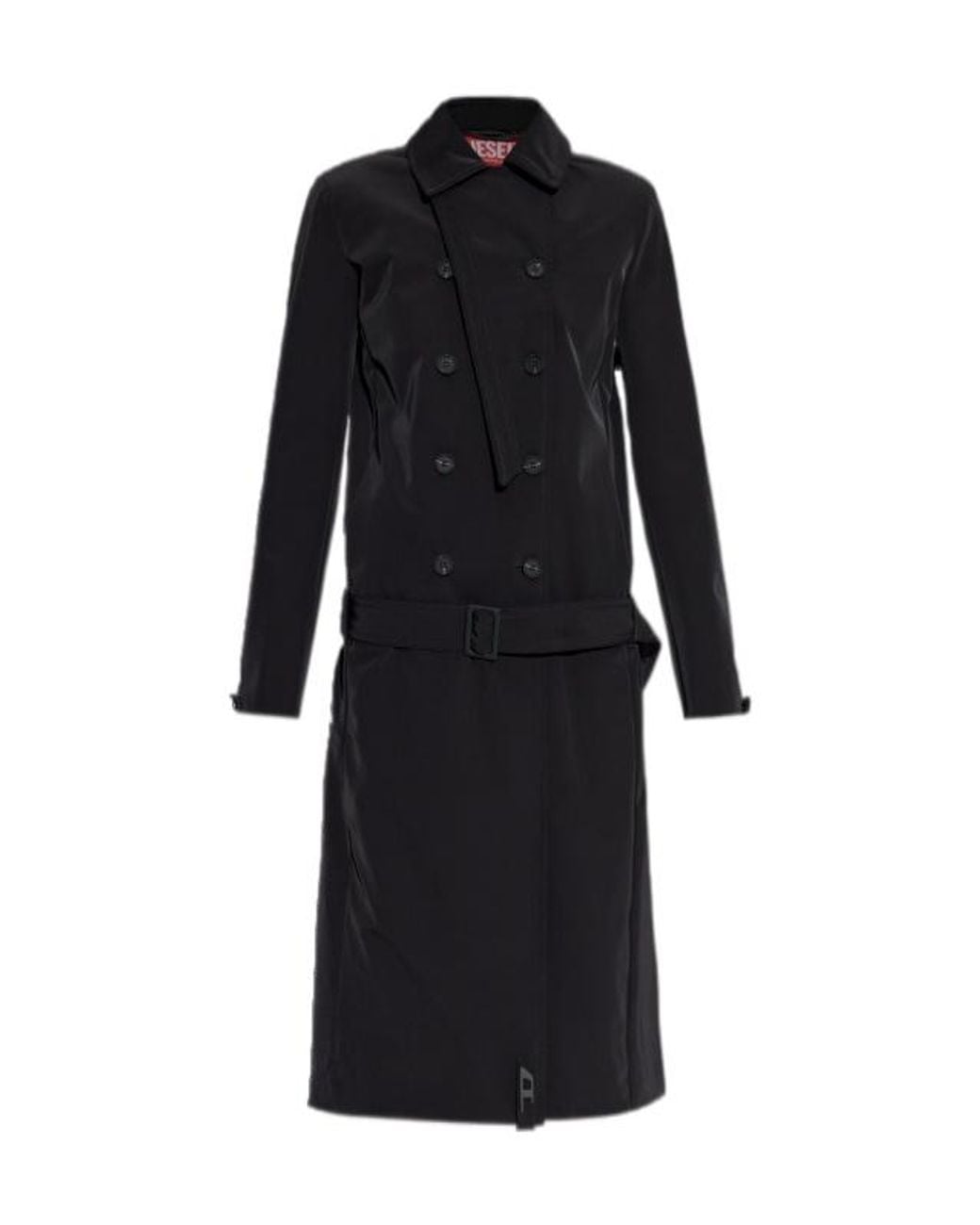 DIESEL Black G-Ale Double-Breasted Belted Coat