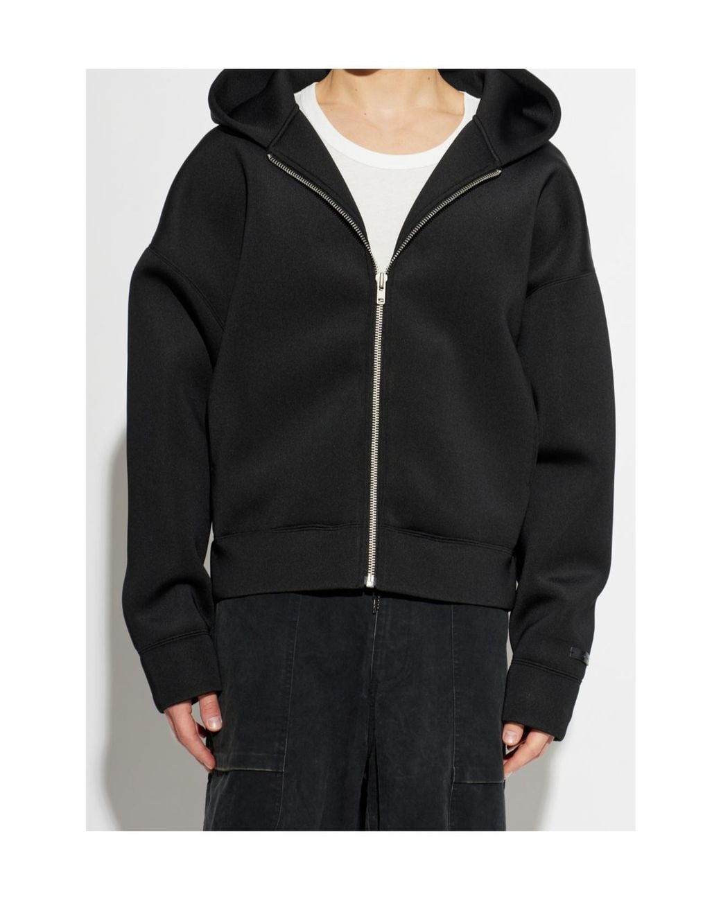 Entire studios Black Zip-Up Oversized Hoodie for men