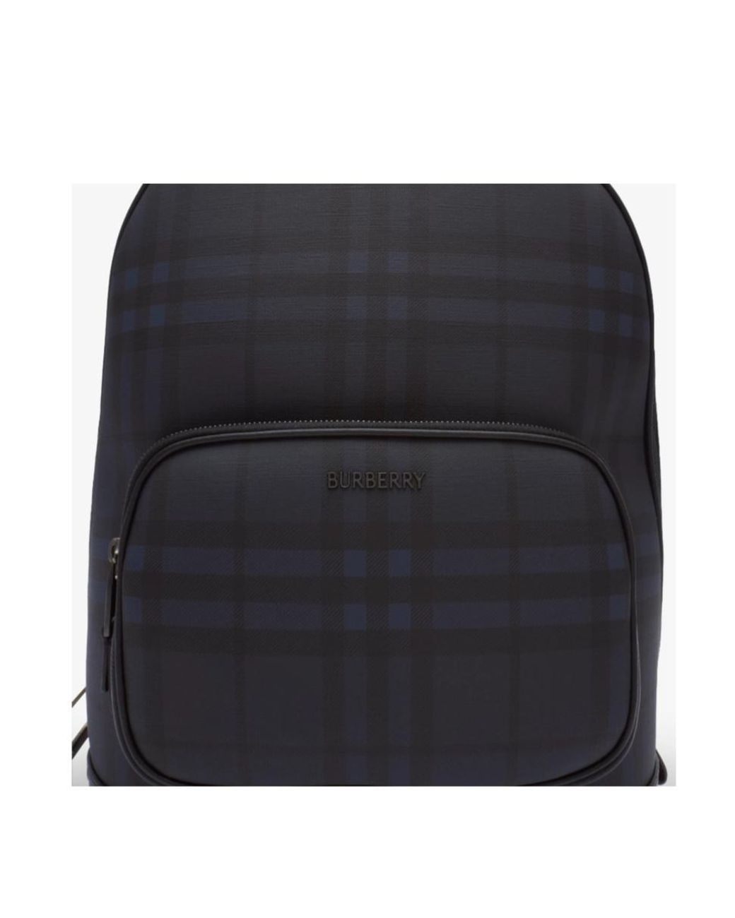 Burberry Black Checked Logo Backpack for men