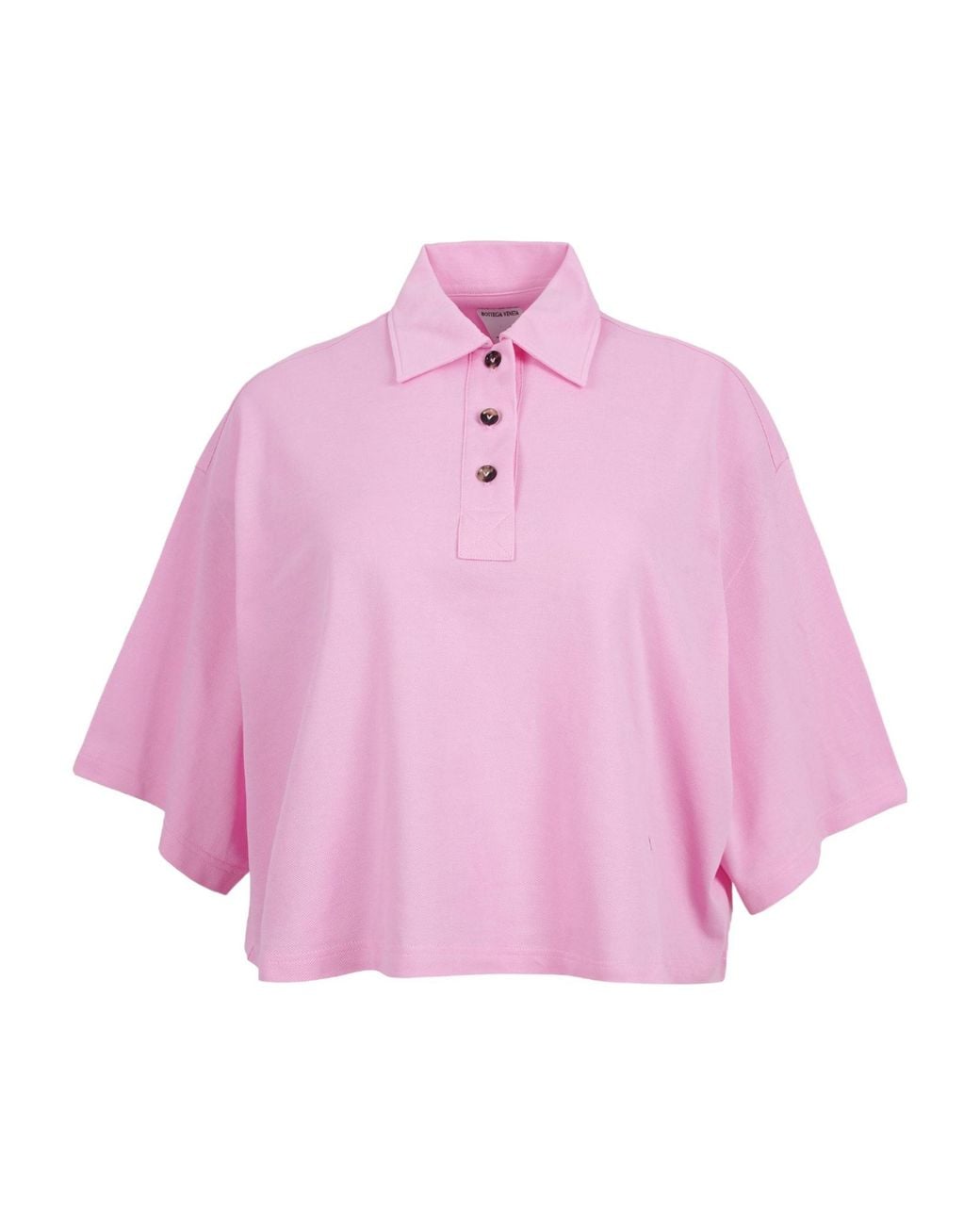 Bottega Veneta Pink Short Sleeved Buttoned Polo Top
