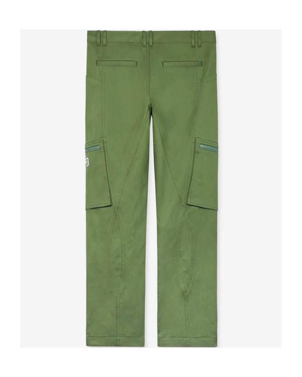 KENZO Green Straight-Leg Slim-Cut Cargo Pants for men