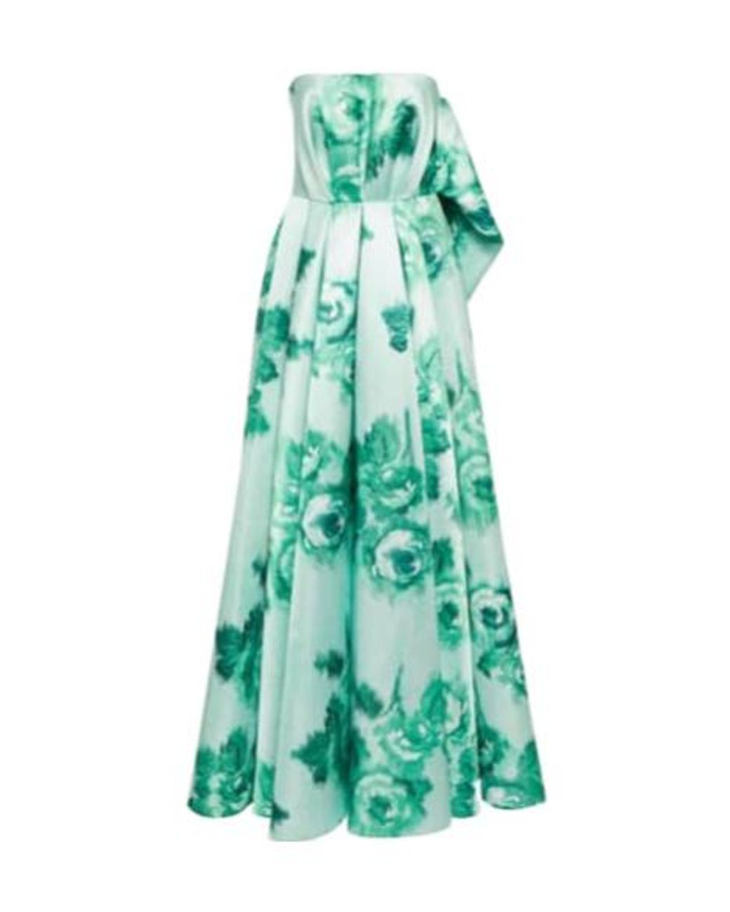 Emilia Wickstead Green Merope Strapless Floral Gown