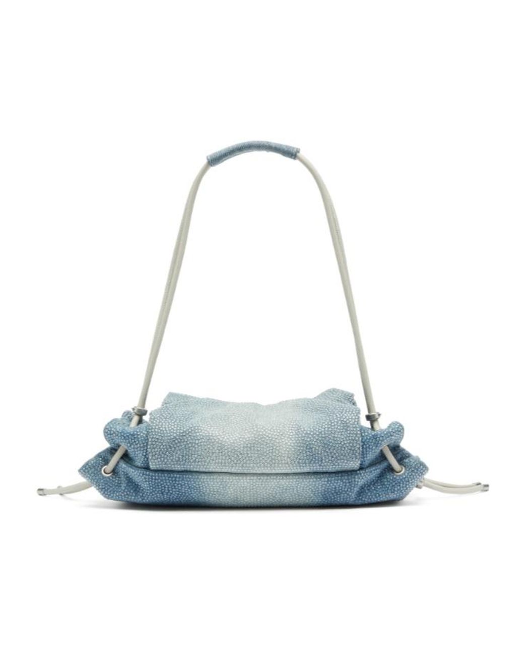 DIESEL Blue Small Scrunch-D Crystal-Embellished Shoulder Bag