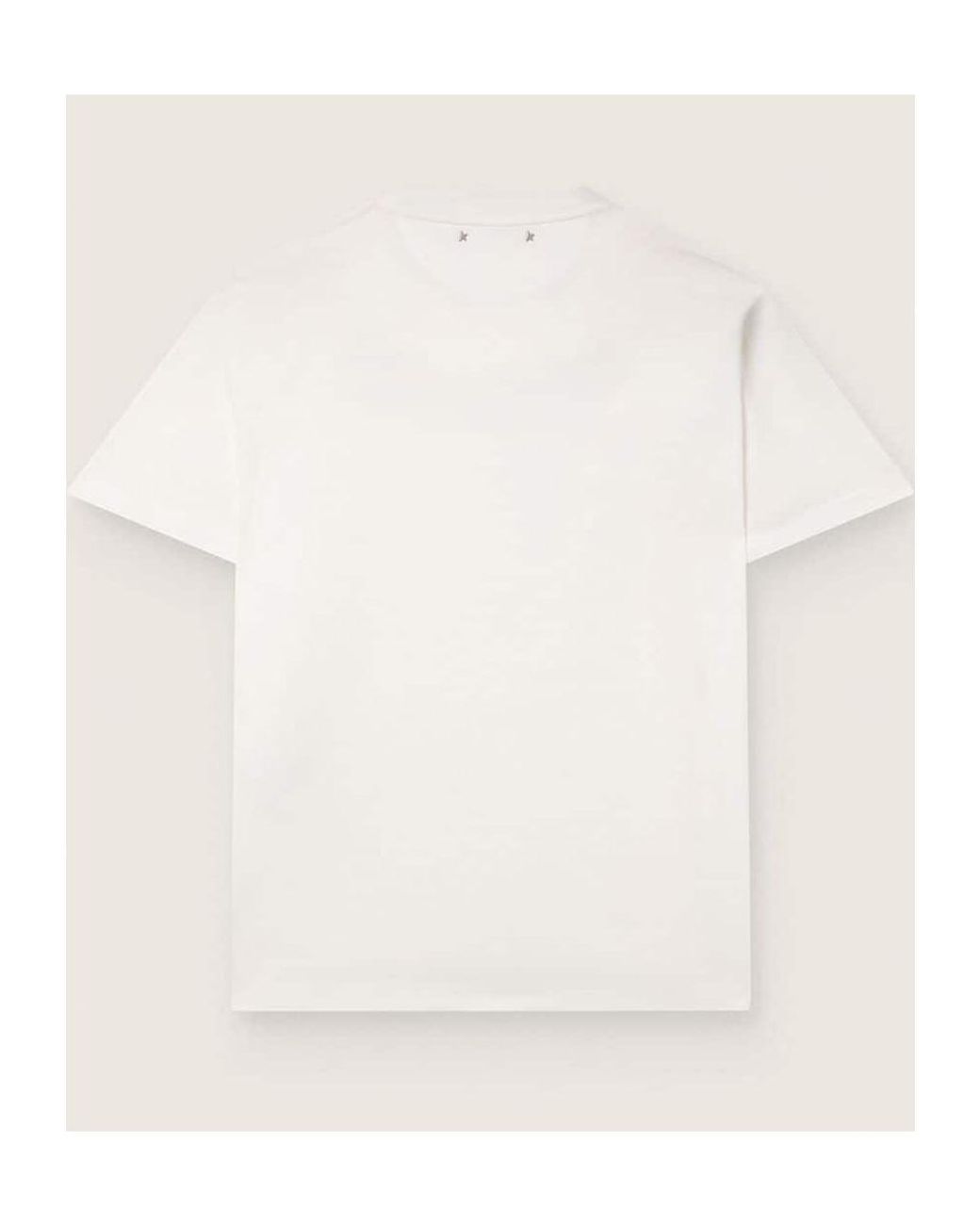Golden Goose Deluxe Brand White Logo Printed Crewneck T-Shirt for men