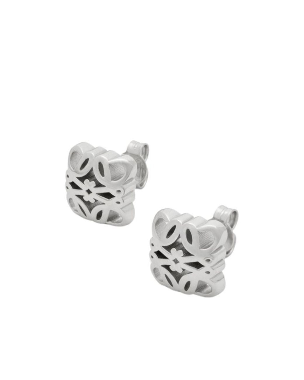 Loewe White Bombe Anagram Earrings