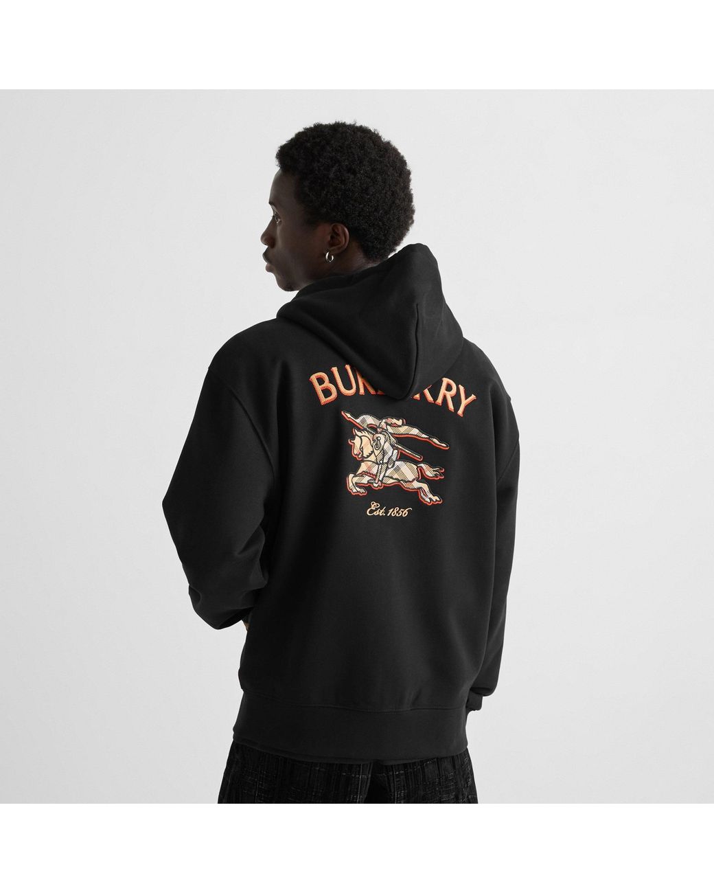 Burberry Black Zip-Up Hooded Jacket for men