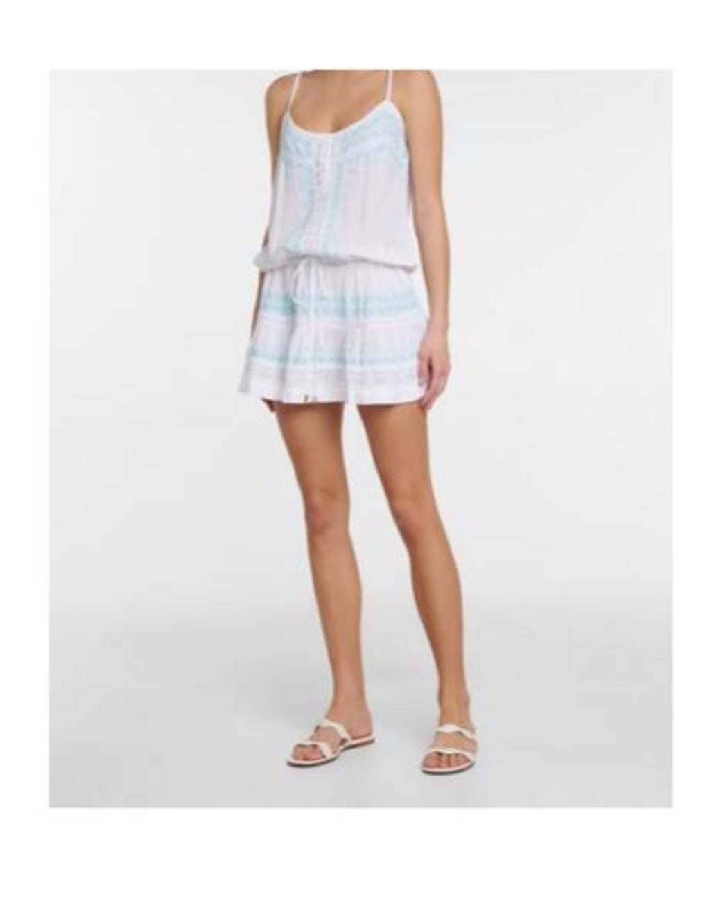 Melissa Odabash Blue Karen Embroidered Minidress