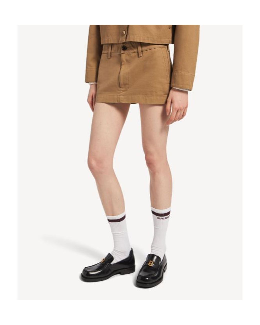 Balenciaga Natural Logo Patch Mini Skirt
