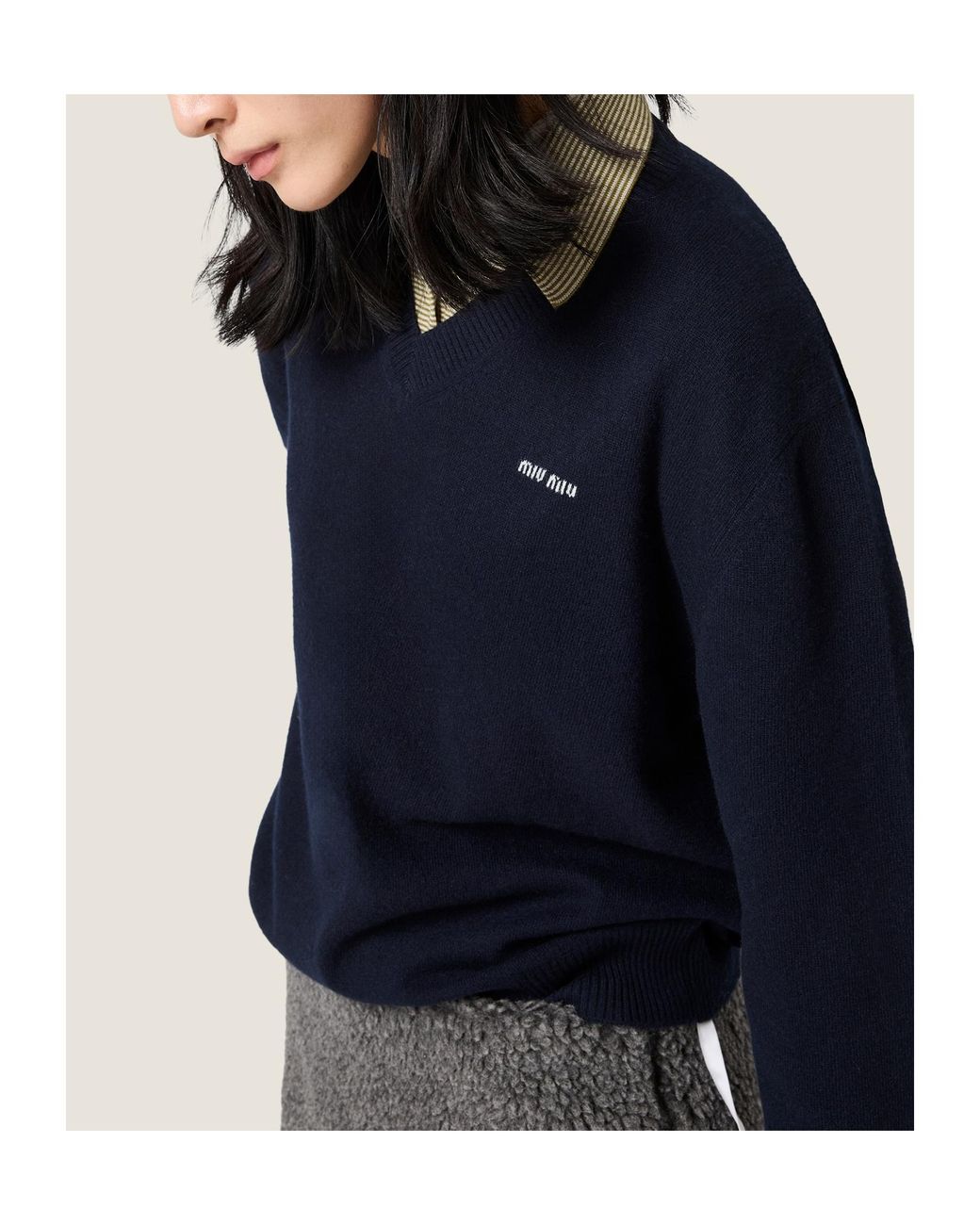 Miu Miu Blue Wool And Cashmere Sweater