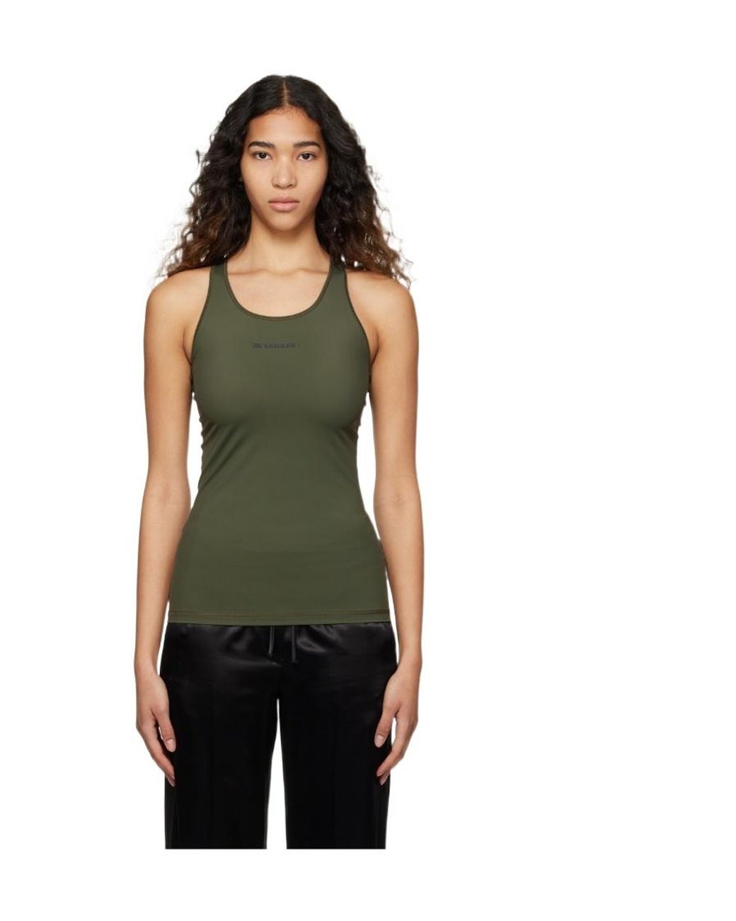 Jil Sander Multicolor Logo Printed Crewneck Tank Top