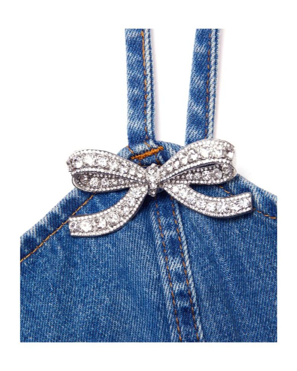Self-Portrait Blue Lightweight Denim Flared Mini Dress