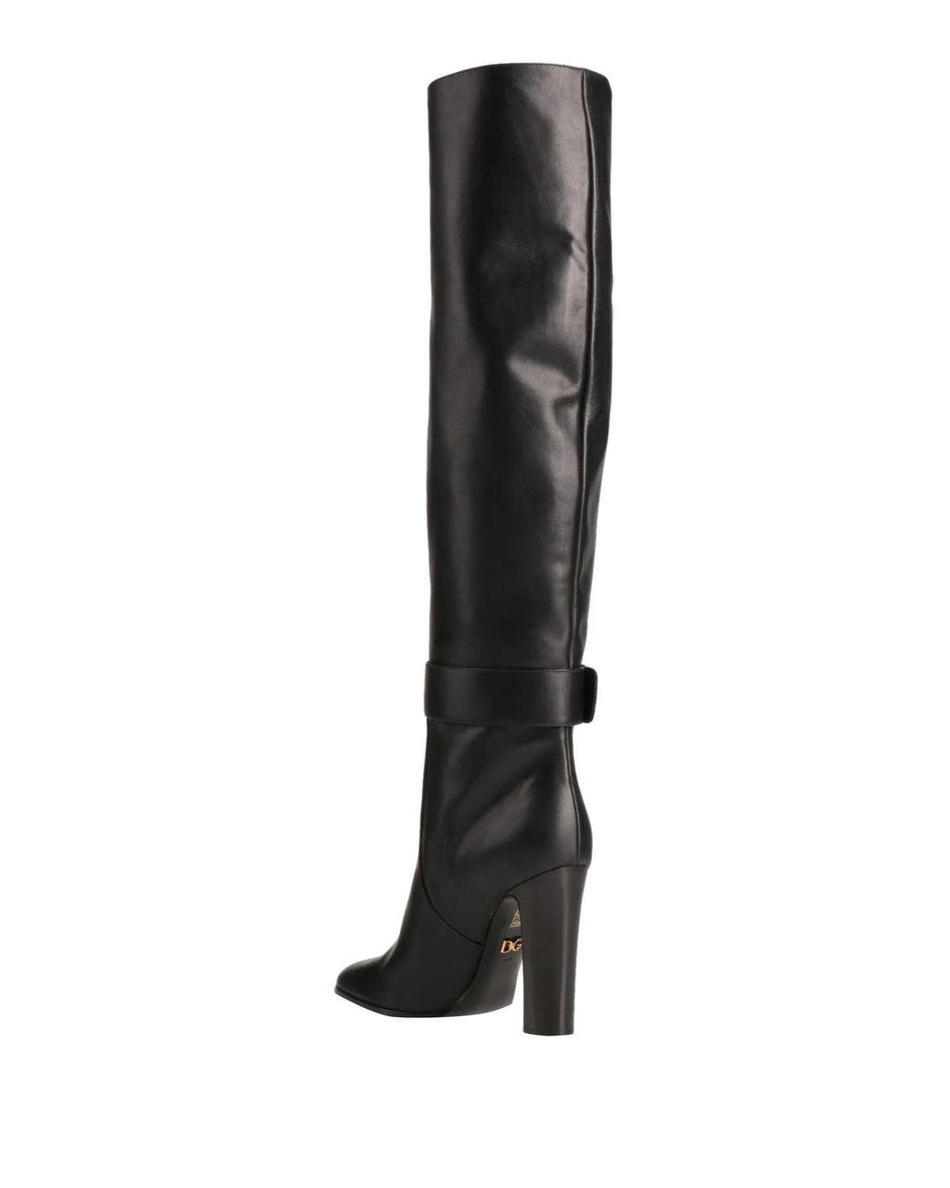 Dolce & Gabbana Black Solid Color Over-The-Knee Boots