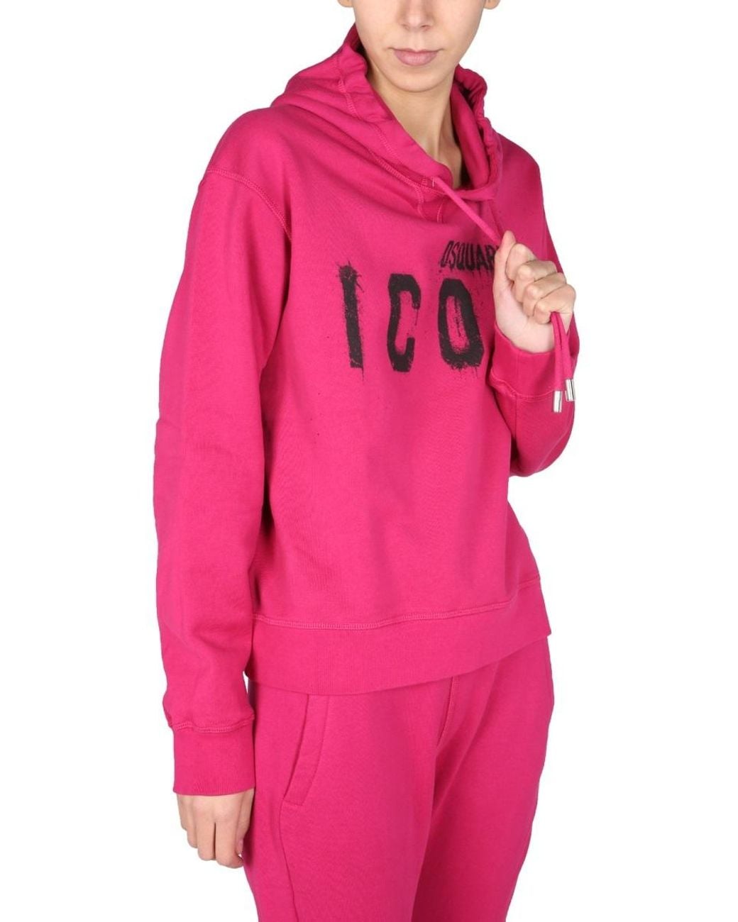 DSquared² Pink Graffiti Logo Print Hoodie