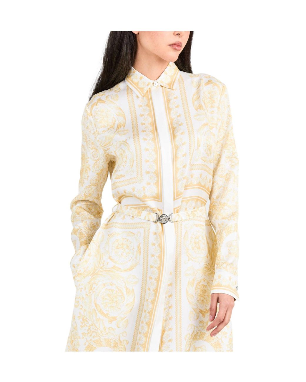 Versace Natural Printed Shirt Dress