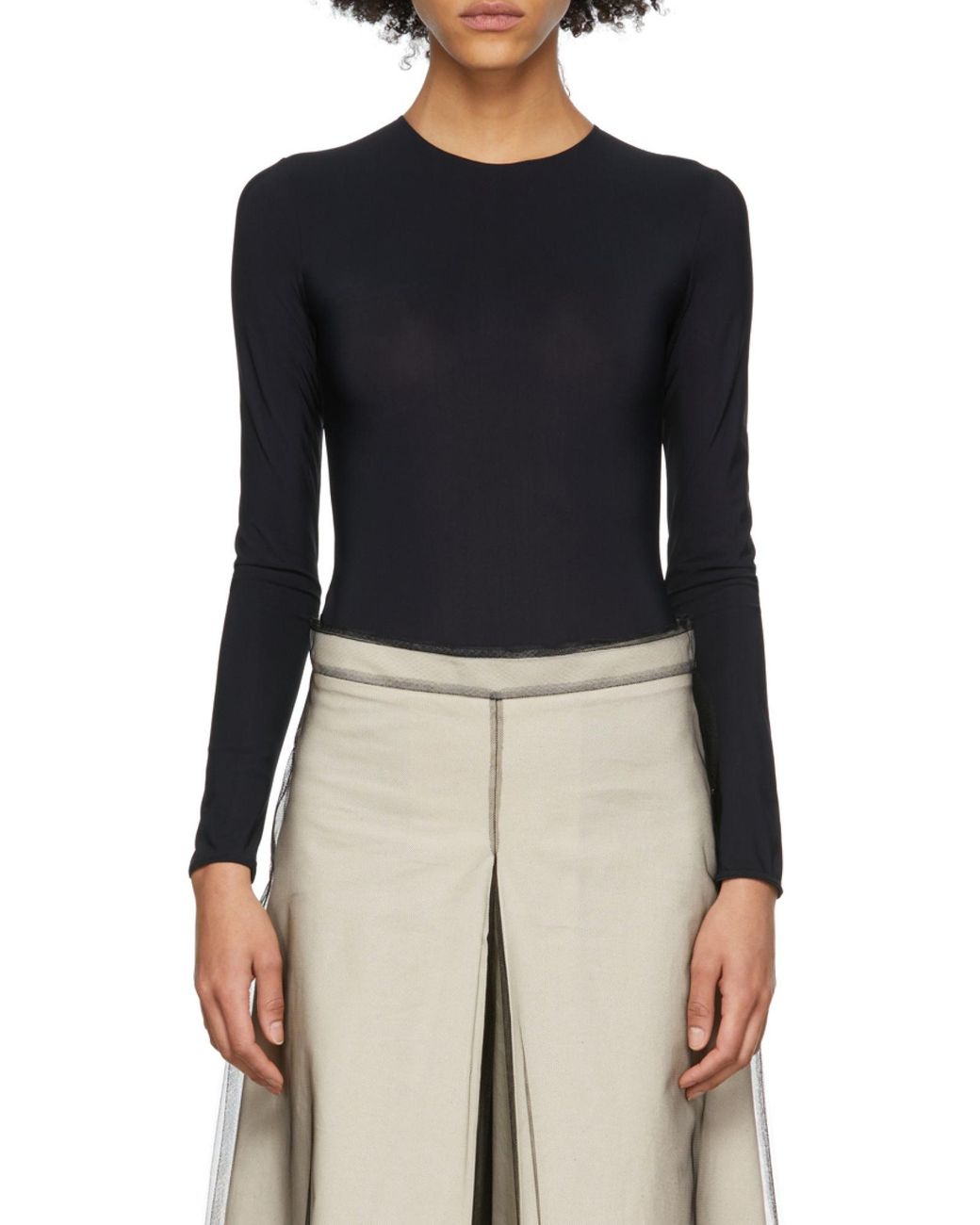 Maison Margiela Black Long-Sleeved Jersey Bodysuit
