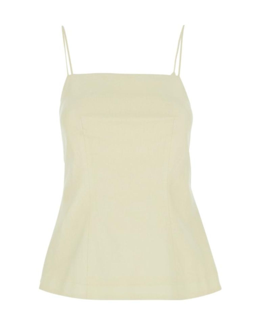Semicouture Yellow Semi Couture Linen Cut-Out Camisole Top