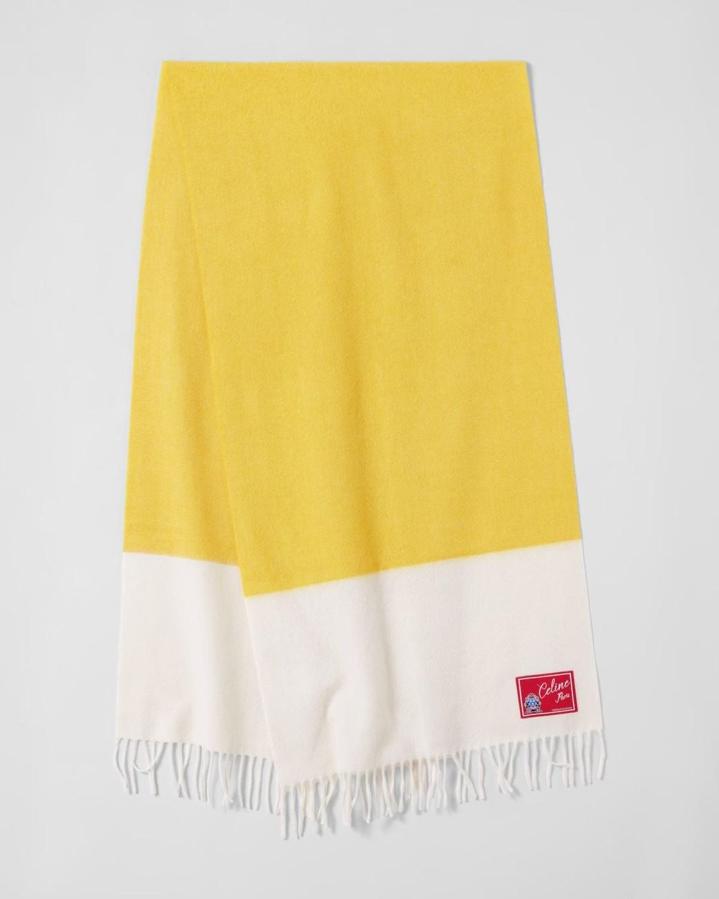 Céline Yellow Bicolor Cashmere Scarf