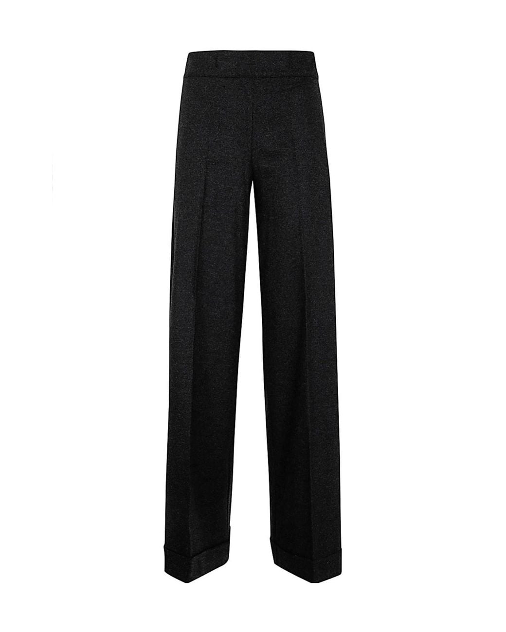 D.exterior Black Card Flannel Wide Leg Trousers