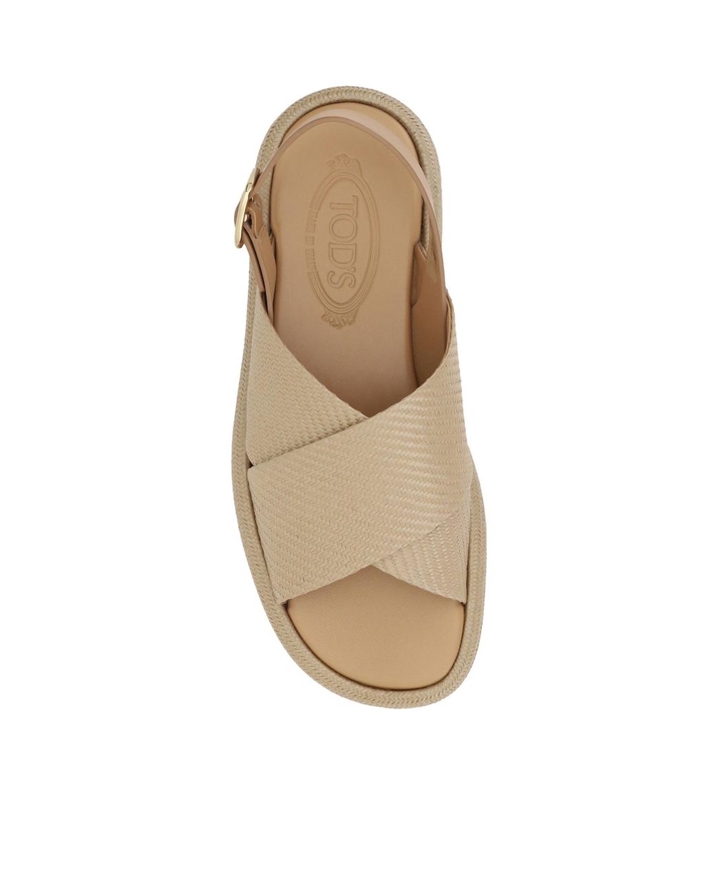 Tod's Brown Crisscrossed Strap Sandals