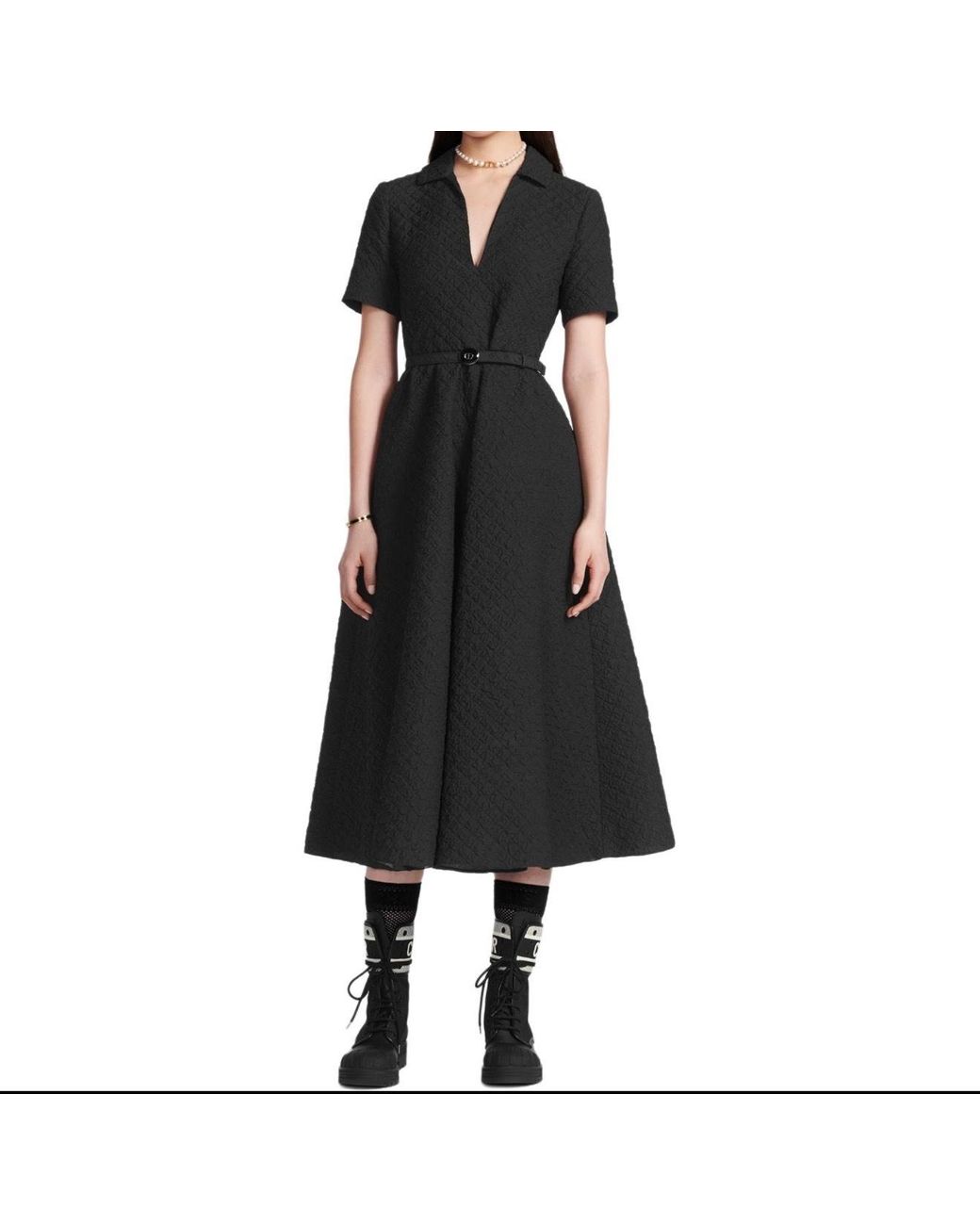 Dior Black Mid-Length Belted Dress