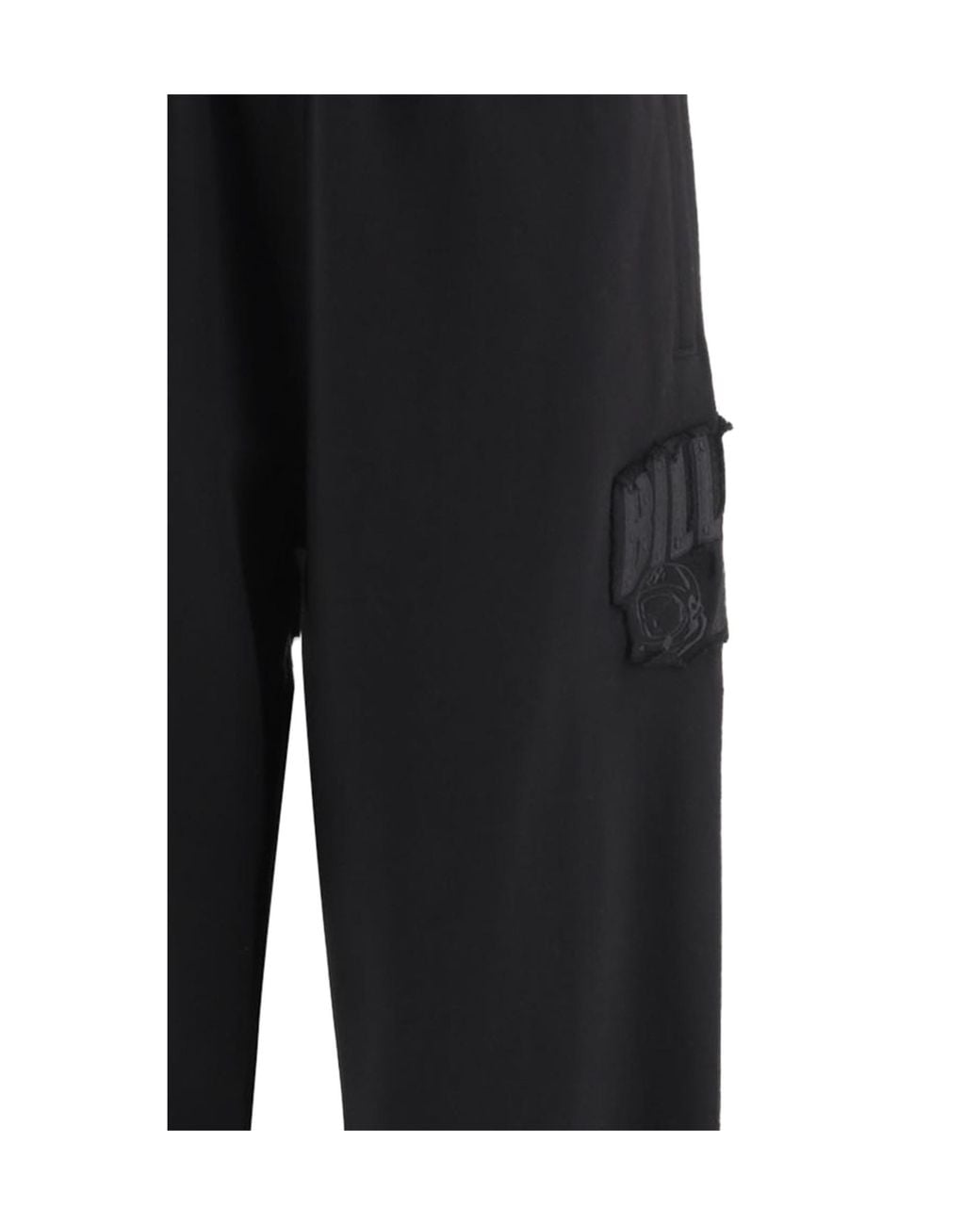 Billionaire Black Logo Patch Wide Leg Trousers for men