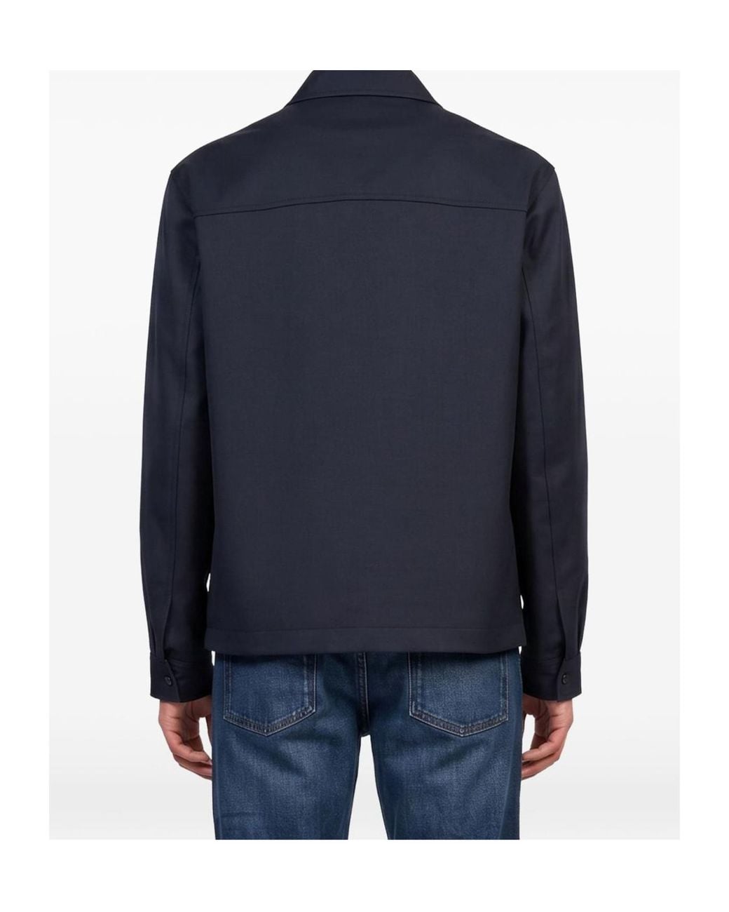 Lardini Blue Zip-Up Flap-Pocket Jacket for men