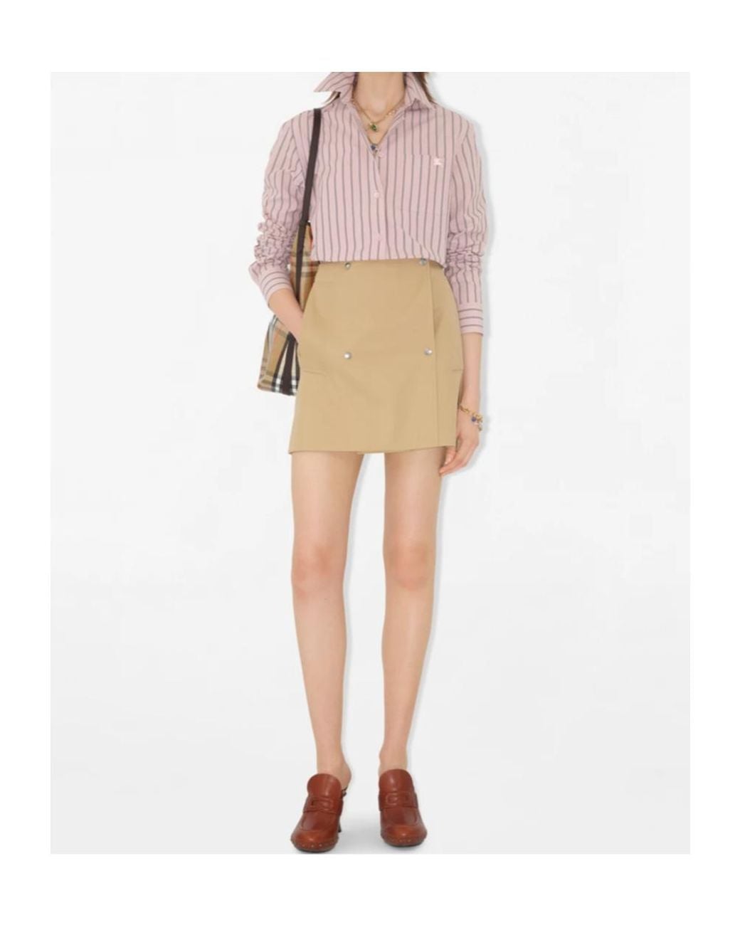 Burberry Natural Straight Hem Mini Skirt