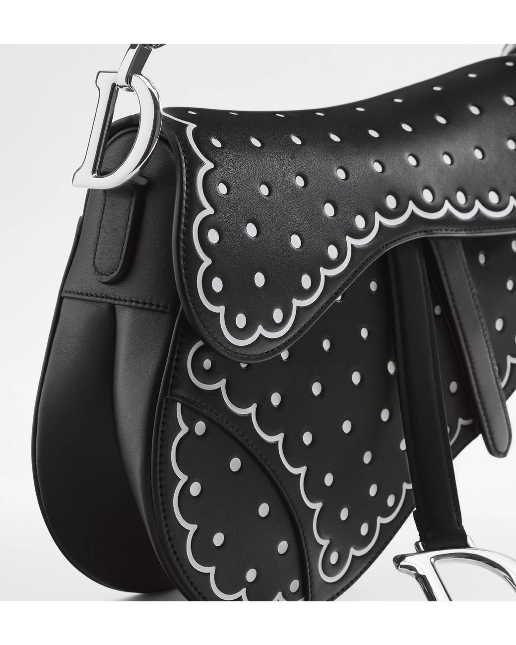 Dior Black Saddle Bag With Strap