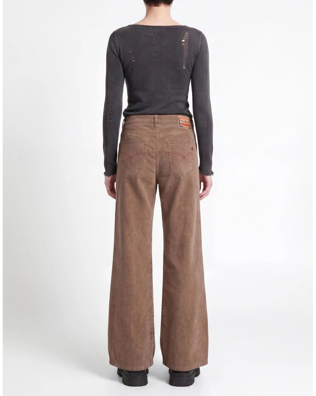 DIESEL Brown Wide-Leg Trousers