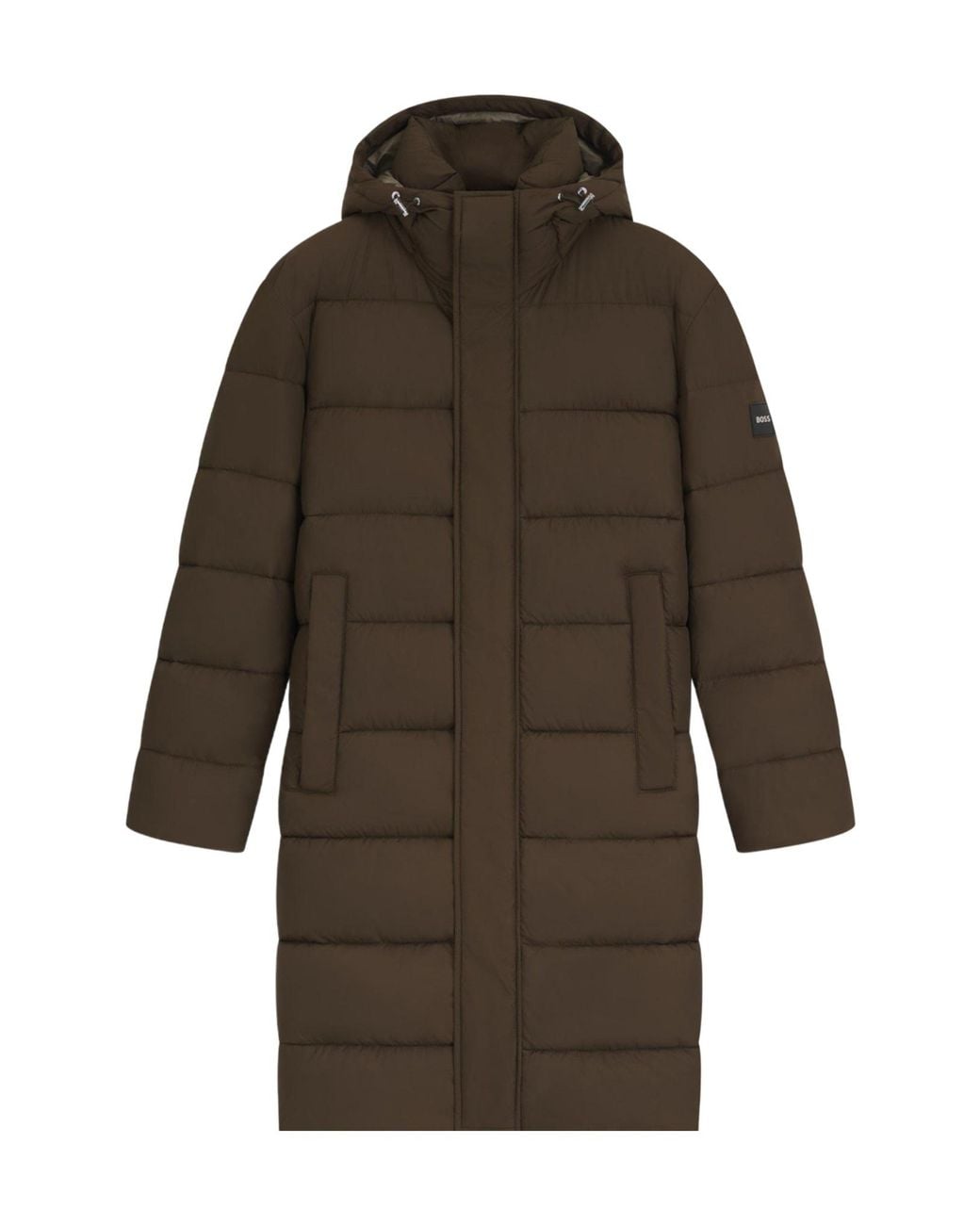 Boss Brown Long-Sleeve Cotton-Padded Jacket for men