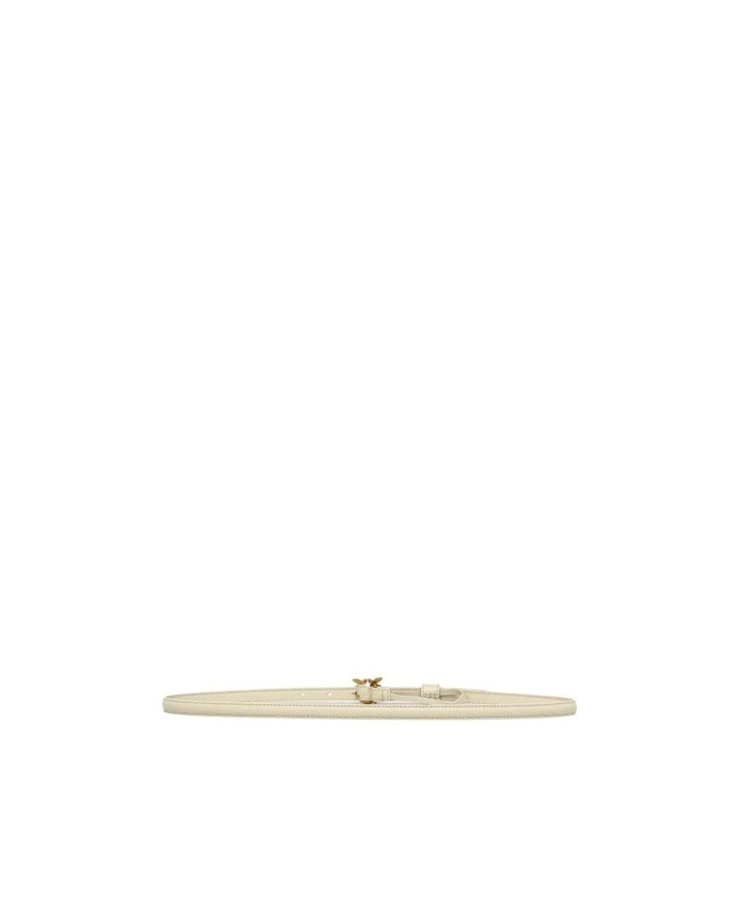 Pinko White Love Bird Buckle Belt