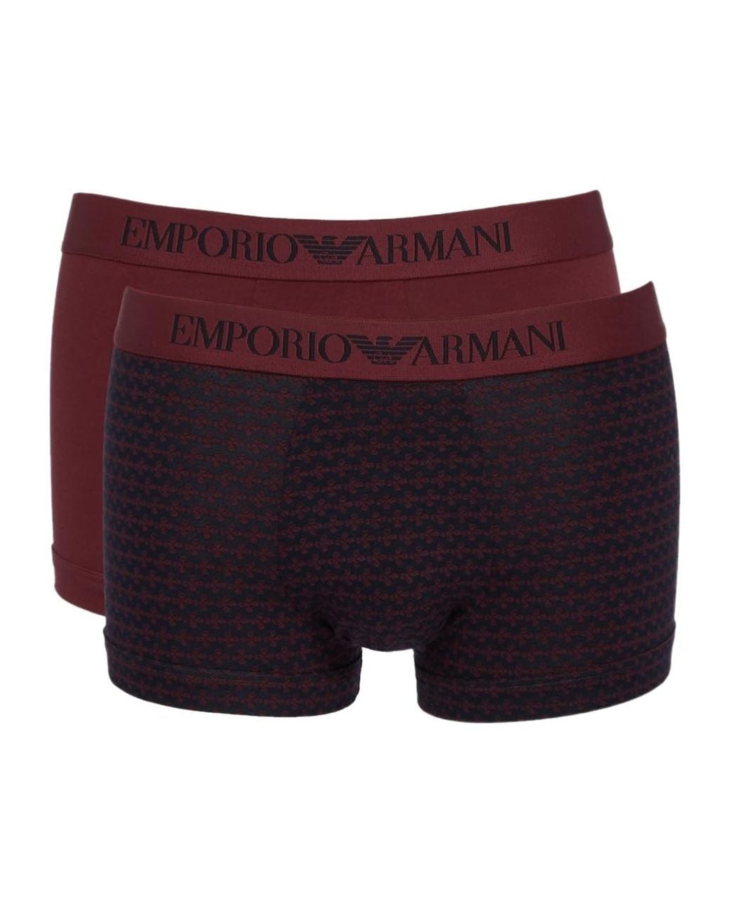 Emporio Armani Purple Elastic Waist Boxer Briefs Two-Pack for men