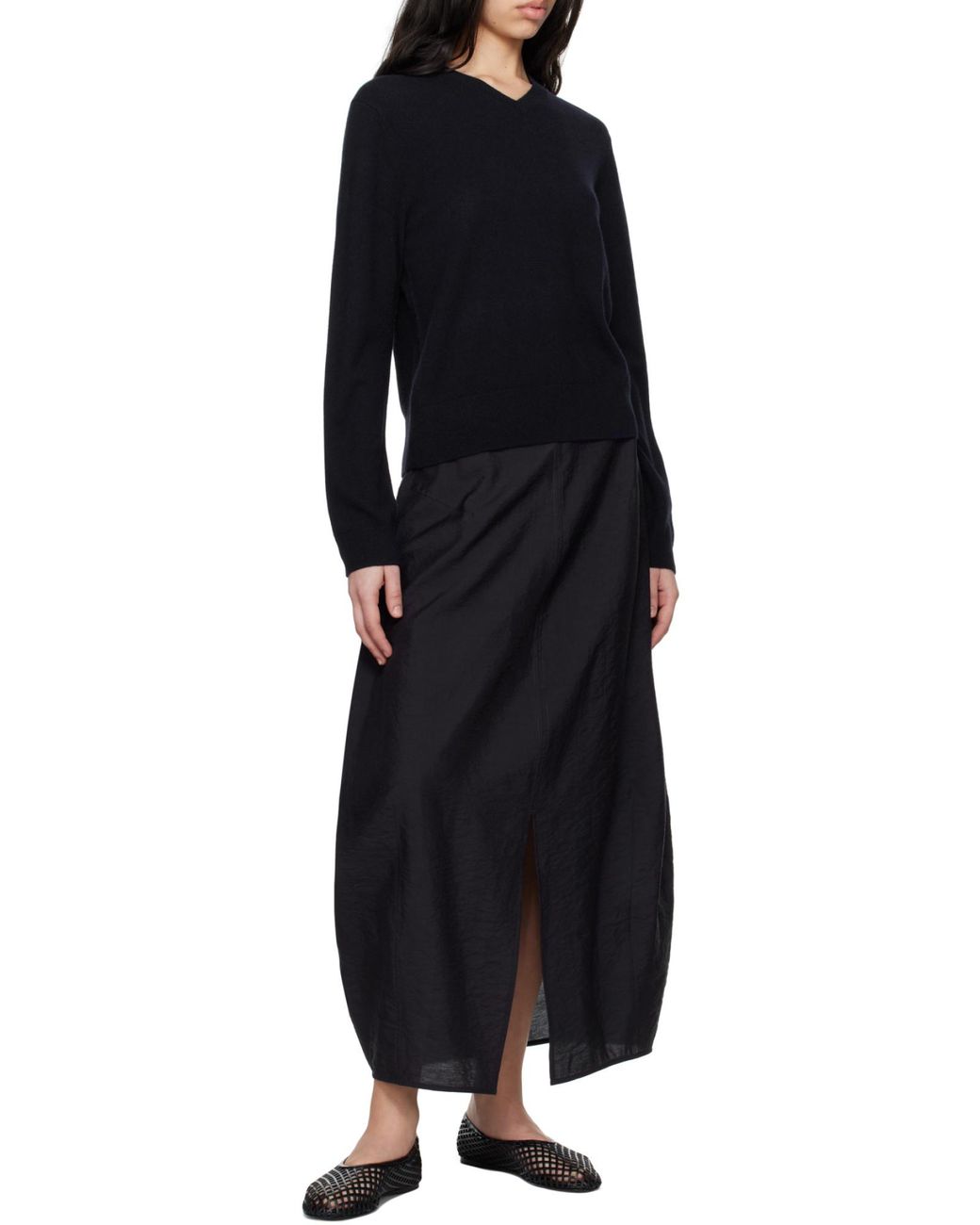 Totême Blue Totême V-Neck Cashmere Knitted Sweater