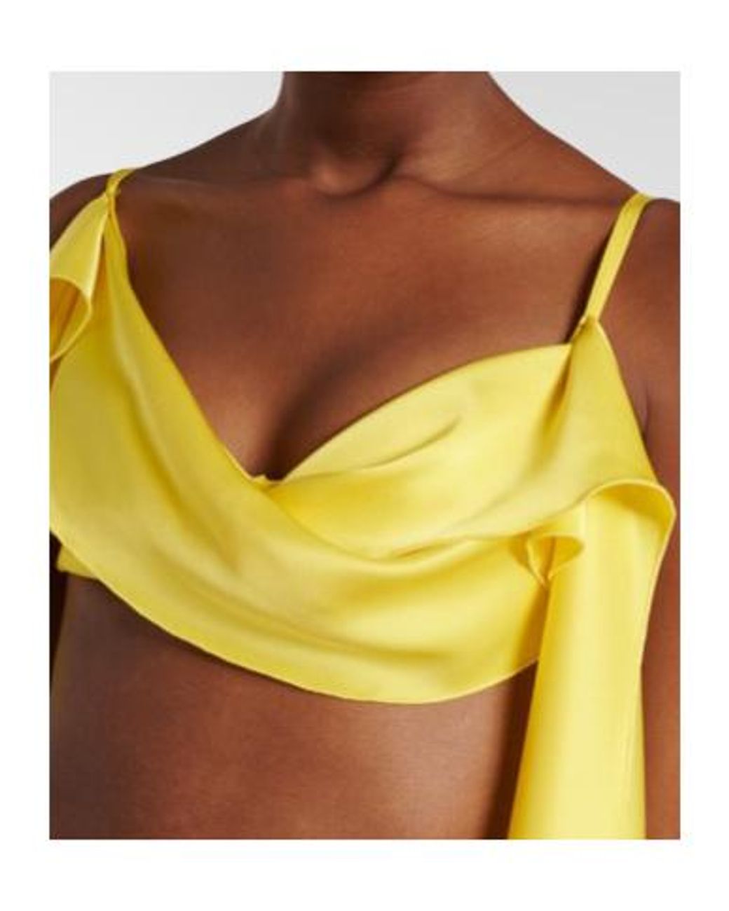 David Koma Yellow Draped Satin Top And Skirt Set