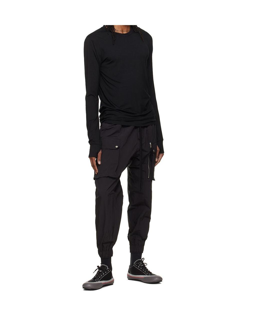 Thom Krom Black Cargo Zip Track Pants for men