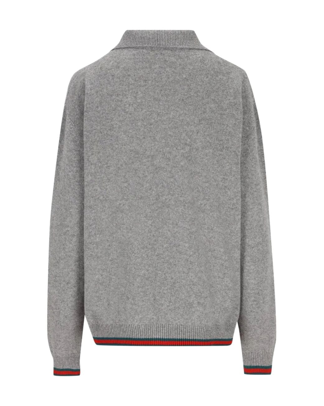 Gucci Gray Web Detailed Cardigan