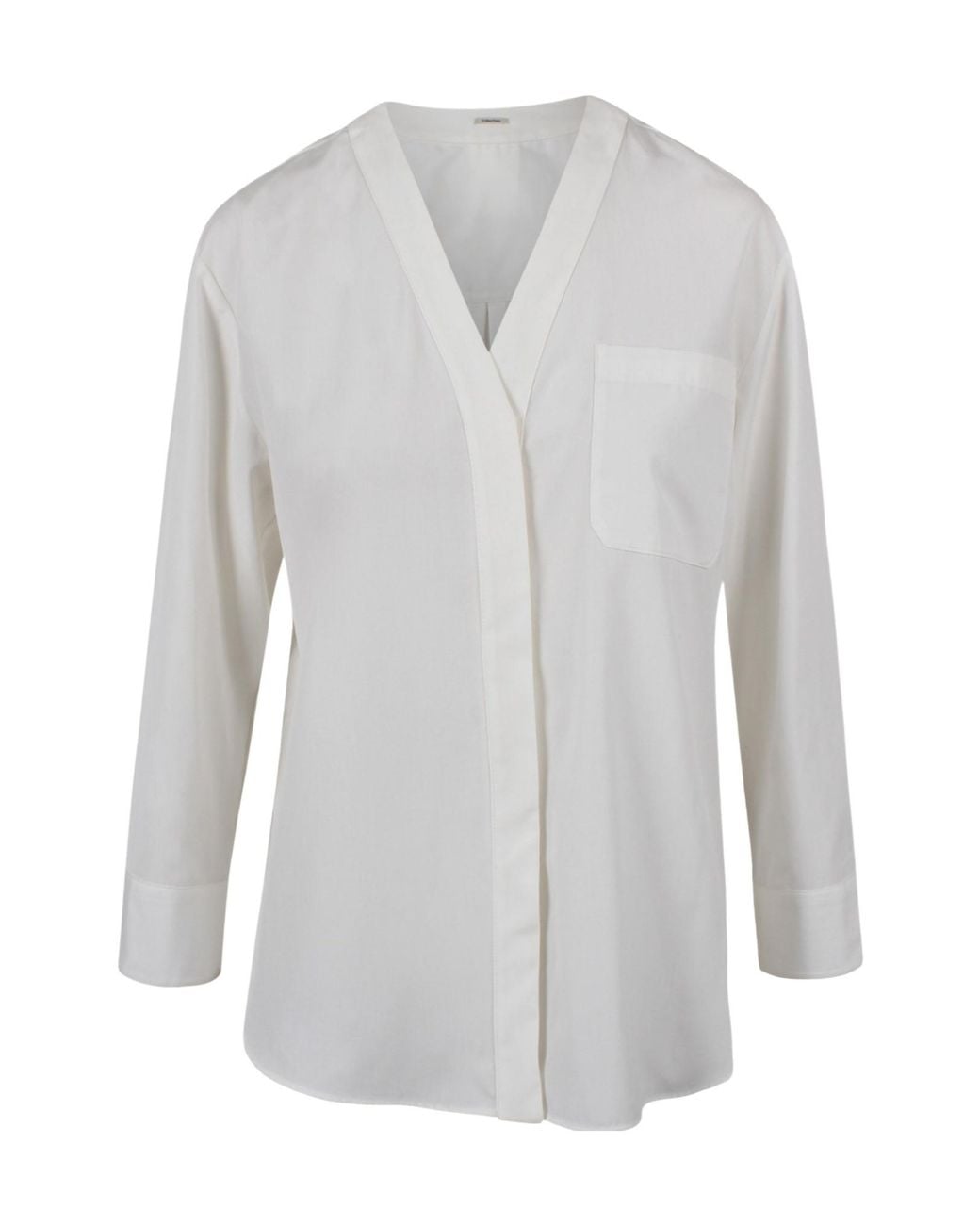 Max Mara White 'S Chicca V-Neck Poplin Shirt