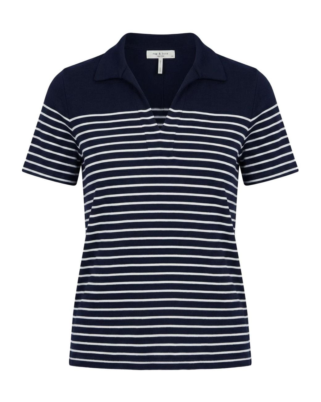 Rag & Bone Blue Striped Knit Shortsleeve Top
