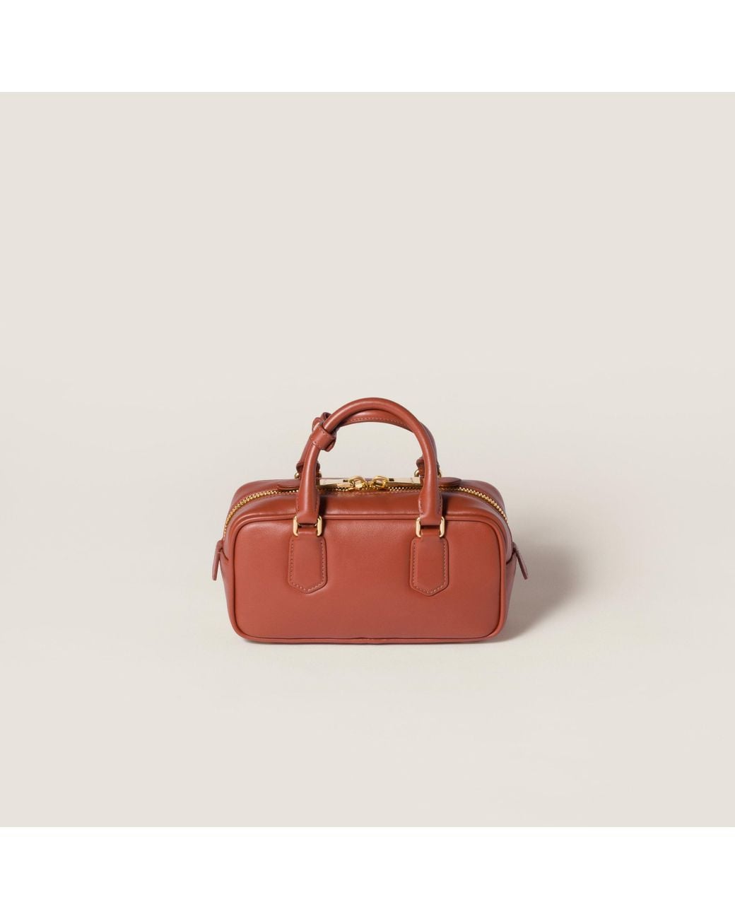 Miu Miu Brown Arcadie Zipped Tote Bag