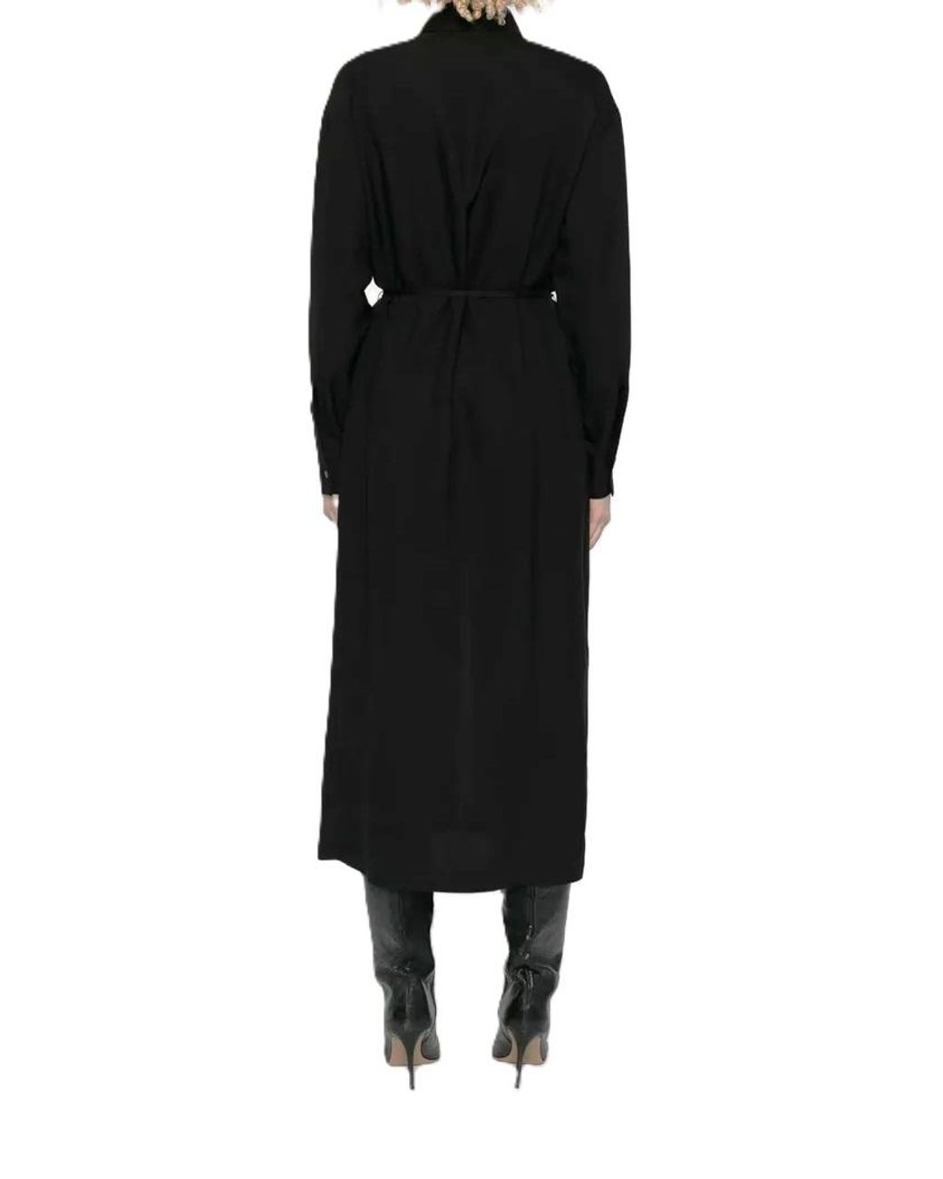 Barena Black Tie-Neck Long Sleeved Dress